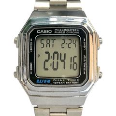 [Excellent Condition CASIO STANDARD] Casio Standard Digital Metal Band DUAL TIME Silver Color A178WA-1A LCD Working (AYA)