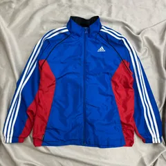 adidas アディダス　ウィンドブレーカー　160 キッズ　ジャージ　トラック ジャケット　青　赤　白　ブルー　レッド　ホワイト　CLIMA PROOF