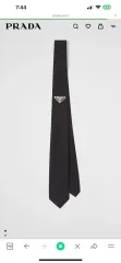 【未使用】PRADA プラダ　ネクタイ　黒　ソリッド　無地　現行 追跡付き発送【PRADA】大人気♪ロゴ入りRe-Nylonネクタイ (PRADA