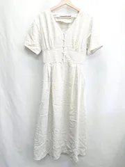 ◇ ⊂ KBF+ ケービーエフプラス 半袖 ロング ワンピース サイズF ベージュ系 レディース E  【1501160048967】