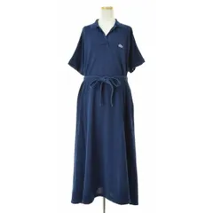 【LACOSTE】EF815EL インディゴ染めポロシャツマキシ五分袖ワンピース