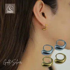 ピアス フープ ドロップ 金属アレルギー対応 18Kコーティング キャッチレス レディース 大人 モダン かわいい エレガント ジュエリー ゴールド シルバー 送料無料 プチプライス高見え CRAIFE