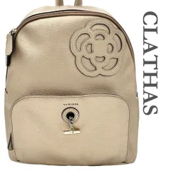 クレイサス　フラワーモチーフ ベージュリュック ポーチ付き　美品 クレイサス フラワーモチーフ ベージュリュック ポーチ付き 美品