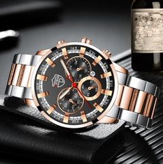 新品 DEYROS クロノグラフ ビジネス 腕時計メンズ コンビ