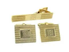 GIVENCHY ジバンシィ ネクタイピン カフスボタン カフリンクス 2点セット  ゴールド系 DF8265 冠婚葬祭 結婚式 葬式