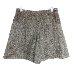 クミキョク 組曲 KUMIKYOKU パンツ キュロット ミニ 飾りポケット コットン シルク混 総柄 2 茶 ブラウン ボトムス /BTのサムネイル