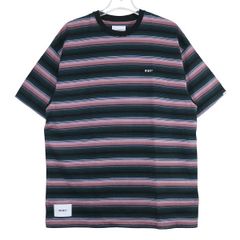 WTAPS ダブルタップス 24SS BDY 02/SS/COTTON.SIGN 241ATDT-CSM26 ボーダー ショートスリーブ コットン サイン Tシャツ グリーン カットソー 半袖 サイズ03(L) julz