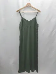 ◇ ⊂ apart by サテン調 ノースリーブ マキシ丈 ワンピース サイズF グリーン レディース E  【1502030007206】
