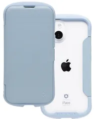 iFace Reflection iPhone 14/13 ケース 手帳型 クリアケース (ペールブルー)【 アイフェイス スマホケース 耐衝撃 iPhone13 アイフォン14 アイフォン13 手帳 ダイアリーケース カード収納 ポリカーボネート 】