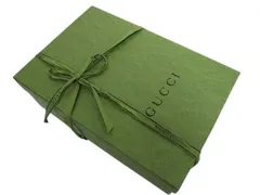 【極美品】GUCCI　グッチ 空箱のみグリーン ギフト箱 靴箱 リボン付き 緑系■管理番号L28834YER-250515-20（1350）