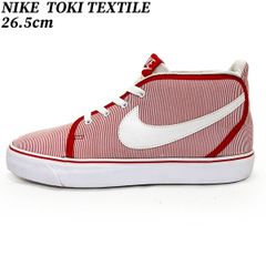 NIKE スニーカー ナイキ トキ テキスタイル レッド ホワイト 26.5cm NIKE TOKI TEXTILE 555314-610 カジュアル キャンバス 中古 ユーズド 匿名配送 アメリカ ブランド 日本国内流通の正規品です ピンストライプ 赤 白
