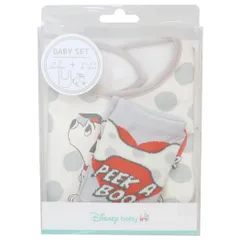 【メール便】101匹わんちゃん ベビー用品 ベビーセット ビブ＆ソックス ドット ディズニー スモールプラネット プレゼント ギフト スタイ＆赤ちゃん用靴下 キャラクター グッズ 