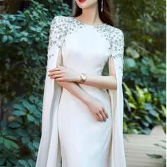 オシャレなデザイン ロングイブニングドレス?.?