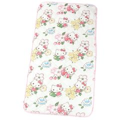 新品　サンリオ　キティちゃん　寝具　敷パット　布団　毛布　あったか　ふわふわ　シングル　S　ベッド　園児　女児　男児　子供　小学生　中学生　女の子　男の子　高校生　大人　冬素材　冬　可愛い　白　ゴム