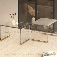 アクリル サイドテーブル スツール ソファテーブル シンプル モダン 韓国インテリア おしゃれ シンプル かわいい 透明 ディスプレイ 棚 コレクション棚 4-7