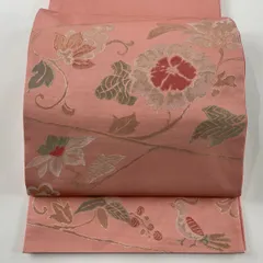 【　洛風林　】工芸帯地　　幻想的な月に花兎模様　六通柄　本袋帯　逸品 洛風林】工芸帯地幻想的な月に花兎模様六通柄本袋帯逸品