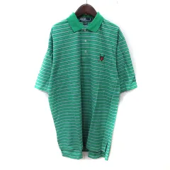 ポロ バイ ラルフローレン Polo by Ralph Lauren ポロシャツ ボーダー 鹿の子 半袖 L/G L 緑 グリーン /YIのサムネイル