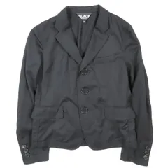 美品 10ss ブラックコムデギャルソン BLACK COMME des GARCONS テーラード ジャケット ブレザー スタンドカラー ウールギャバ 本切羽 上着 1E-J003 AD2009 サイズM ブラック 黒 レディースのサムネイル