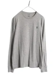 【お得なクーポン配布中!】 ポロ ラルフローレン 長袖 Tシャツ メンズ M ロンT コットン ワンポイント ロングスリーブ カットソー シングルステッチ アンダーシャツ 灰