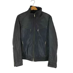 バーバリーブラックレーベル BURBERRY BLACK LABEL シングルライダースジャケット 羊革 メンズ JPN：L のサムネイル
