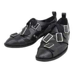 90's コムデギャルソン ローファー ストラップ サンダル レザー　黒 2025年最新】COMME des GARCONS レディース ローファー・革靴の