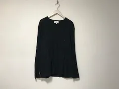 本物シーケーカルバンクラインCK CalvinKleinコットンVネック柄ニット長袖セーターメンズサーフミリタリーアメカジビジネススーツドレスストリートスケーターゴルフ黒ブラックXL