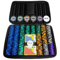 Size:500枚 GOODEASY ポーカーチップ 500枚 ポーカーセット クレイチップ トランプ2組付き 軽量ケース付き 初心者歓迎 ホームカジノ ギフト対応 【プロ仕様・自宅がカジノに】のサムネイル