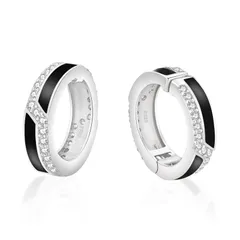 【数量限定】ノンホールピアス フープイヤリング 両耳/片耳 ブラック 黒 幅15mm イヤーカフ ローマ数字 シルバー925 シンプル フェイクピアス メンズ 金属アレルギー対応 イヤリング 人気 KRKC&CO