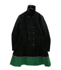 22AW COMME des GARCONS HOMME PLUS ボタンロングコート M ブラック×グリーン PJ-C005 コムデギャルソンオムプリュス