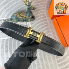 HERMES エルメス ロゴ柄 ベルト01-1