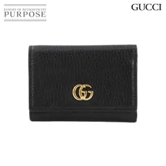 美品 グッチ GUCCI GGマーモント ミディアム ウォレット 三つ折り 財布 レザー ブラック 644407 Wallet 90289286