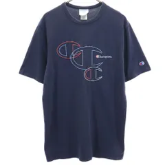 チャンピオン 半袖 Tシャツ L ネイビー Champion メンズ 古着 【240413】 メール便可