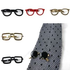 メガネ型 ネクタイピン パーティーに 面白 ユニーク おしゃれ 全6種類 タイピン おもしろ プレゼント おしゃれ いまどき 位置 かわいい 付け方 ユニーク 結婚式 使い方 カフス セット ネクタイ ビジネス 就活 ニットタイ