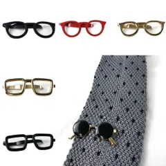 メガネ型 ネクタイピン パーティーに 面白 ユニーク おしゃれ 全6種類 タイピン おもしろ プレゼント おしゃれ いまどき 位置 かわいい 付け方 ユニーク 結婚式 使い方 カフス セット ネクタイ ビジネス 就活 ニットタイ