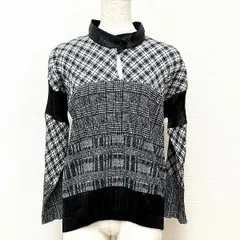 #apc イッセイミヤケ ISSEYMIYAKE シャツ・ブラウス 黒 白 オーバーブラウス プリーツ チェック 異素材 レディース [911011]のサムネイル