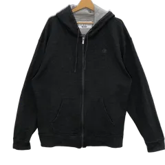 00's vintage Champion スウェットトレーナー パーカー フーディー 裏起毛 ワンポイントロゴ刺繡 オーバーサイズ ビックシルエット HONDURAS製 3XLサイズ グレー