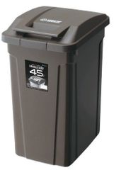 【在庫処分】アスベル フタ付きゴミ箱 屋外 45L SPハンドル付ダストボックス しっかりロック ブラウン 開閉簡単 A6726