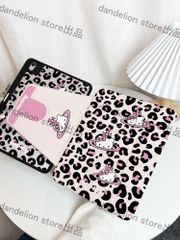 iPad対応　iPadケース　キティちゃん　ヒョウ柄　両面プリント　アクリル　耐衝撃性　iPad第8世代/Air第4世代/mini第6世代/Pro11インチ第2世代/9/10/A16　720°回転可能　可愛い　海外限定　新品未使用