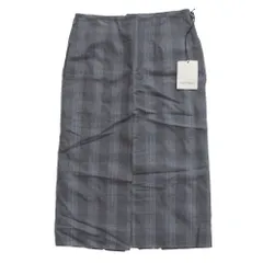 未使用品 beautiful people ビューティフルピープル スリット グレンチェック柄 タイトスカート ロング グレー サイズXS 【中古】