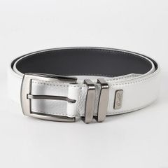 メンズベルト アーノルドパーマー Arnold Palmer 35mm ダブルループ レザーベルト ゴルフベルト シボ調 白いベルト ホワイト USA直輸入モデル 04680 送料無料