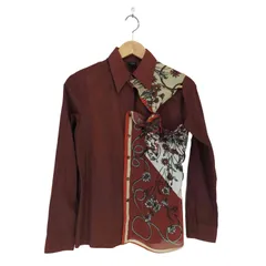 ジャンポールゴルチエフェム Jean Paul GAULTIER FEMME 90S フロントリボンスカーフ切替コットンシャツ レディース  40