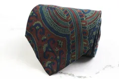 ヴァレンチノ ブランド ネクタイ 総柄 ペイズリー シルク イタリア製 メンズ ネイビー Valentino 【中古】