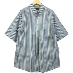 古着 80~90年代 エディーバウアー Eddie Bauer 黒タグ 半袖 コットン ストライプシャツ メンズXL相当 ヴィンテージ/eaa541176