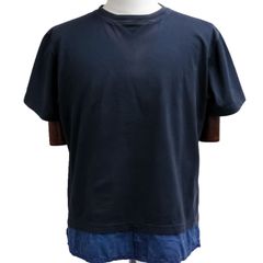 【正規品保証】Christian Dior ディオール オブリーク Tシャツ ドッキングデザイン L ネイビー ヴィンテージ加工 メンズ 半袖シャツ シャツ
