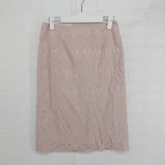 ◇ NATURAL BEAUTY BASIC バックジップ 膝下丈 タイト ナロー スカート サイズM ピンク レディース E  【1303140028590】