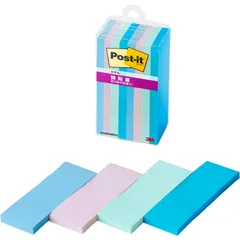 3M ポストイット 付箋 強粘着 ふせん マルチカラー 75×25mm 45枚 4色 各2パッド クリアケース 500SS-MC-2N