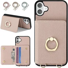 【新品】 oyaka 対応 iPhone16ケース ショルダーストラップ iPhone 16手帳型 ケース かわいい 背面 カード収納 iPhone 16 スマホケース スマホリング スタンドアイフォン 16 ケース おしゃれ 女性 アイフォン16 携帯  0