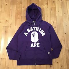 A BATHING APE 紫 迷彩 ジップパーカー - メルカリ