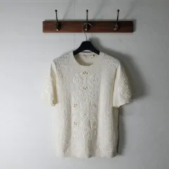 美品 TORYBURCH ニット リボン スエード ベルト 金ボタン ロゴ XS