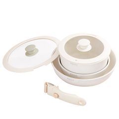 ♪新品＆未使用＆未開封♪ フライパン セット ih 6点 IH～ガス火対応 取っ手が取れる ソースパン 蓋付き 簡単調理 お弁当 蓋 鍋 軽い キッチン用品 食器 調理器具 手入れ簡単 passo-set6